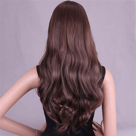 Brown Wavy Synthetic Popular Long Wigs