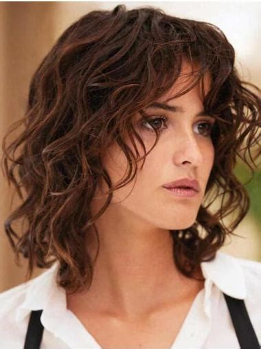 Brown Wigs For Women Lace Front Shoulder Length Natural Curl Wigs