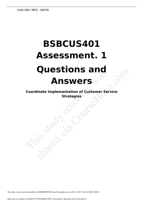 Bsbcus401b assessment answers Ebook Reader