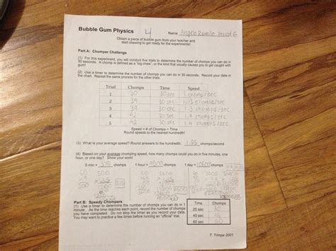 Bubble Gum Physics Answer Key PDF