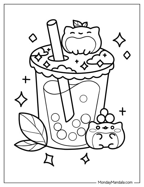 Bubble Tea Coloring Pages Printable