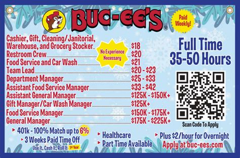 Buc-ee's Pay Chart