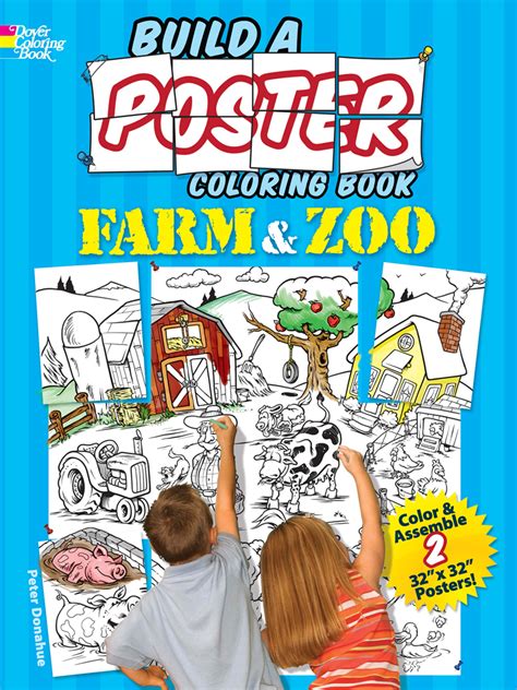 Build a Poster Coloring Book- Farm & Zoo Reader