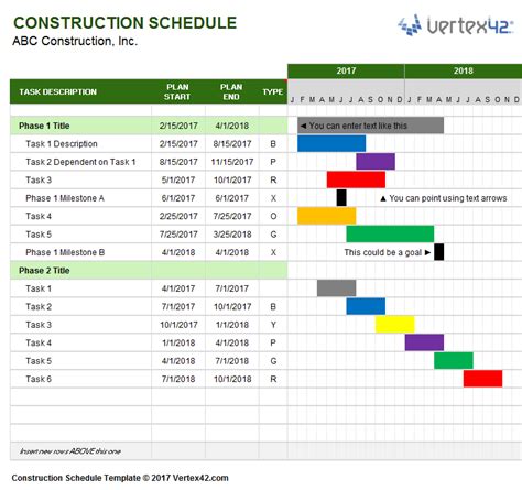 Building Schedule Template Excel