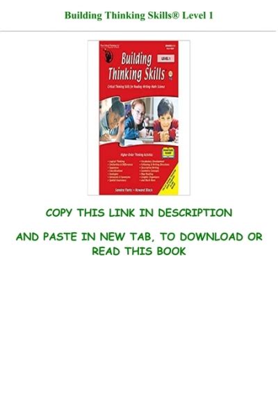 Building Thinking SkillsÂ® Level 1 Kindle Editon