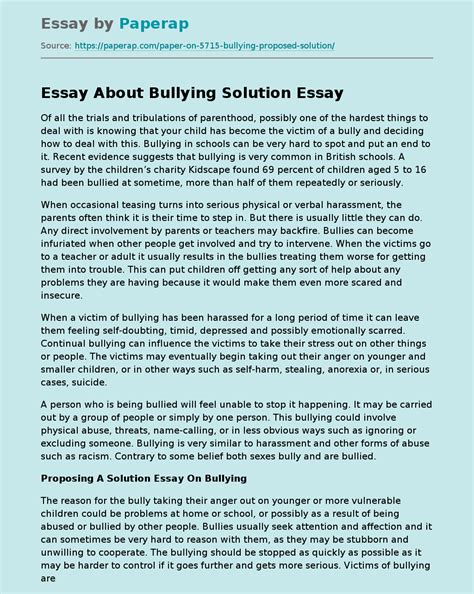 Bullying Solutions Essay Kindle Editon