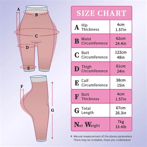 Bum Size Chart Female