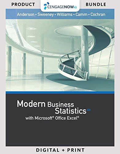 Bundle Modern Business Statistics with Microsoft Office Excel 6th XLSTAT Education Printed Access Card LMS Integrated for MindTap Business Statistics 2 terms 12 months Printed Access Card Kindle Editon