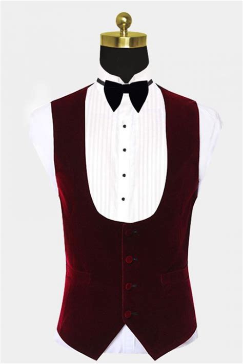 Burgundy Velvet Vest: