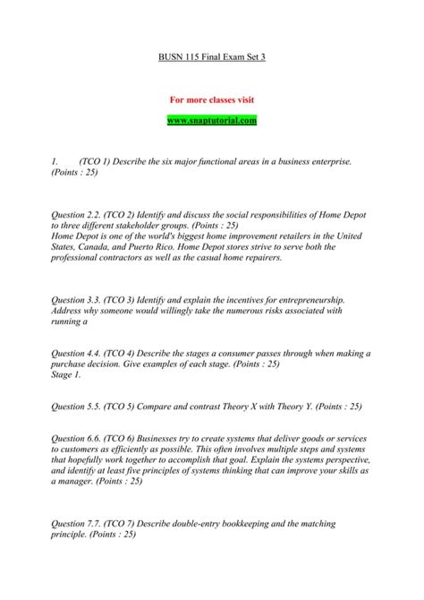 Bus 115 final exam answer key Ebook Reader