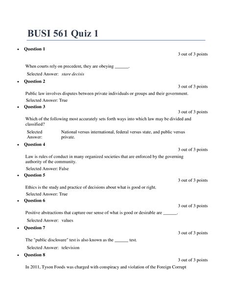 Busi 561 Liberty University Test Quiz 4 Ebook Kindle Editon