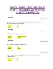 Busi 561 Liberty University Test Quiz 4 Ebook Kindle Editon