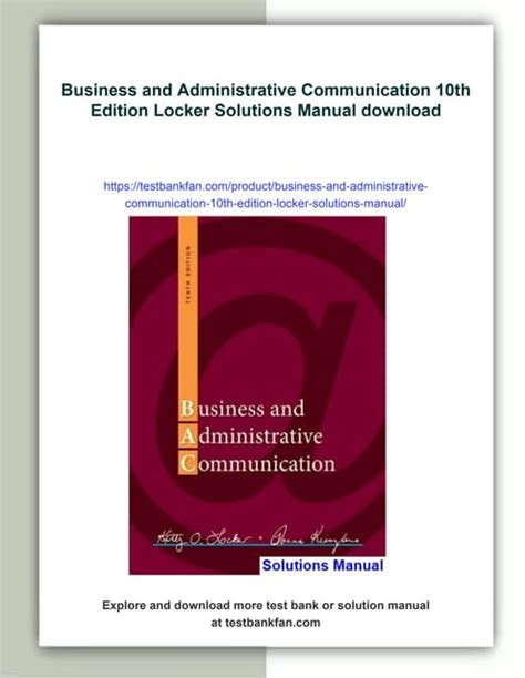 Business Administrative Communication 10th Edition Solutions Doc