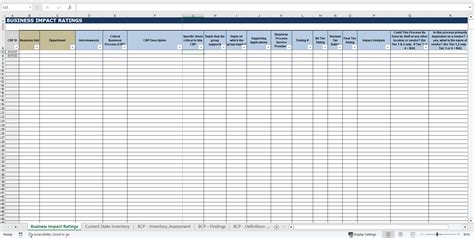 Business Continuity Plan Template Excel