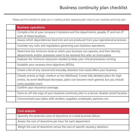 Business Continuity Plan Template Small Business Uk