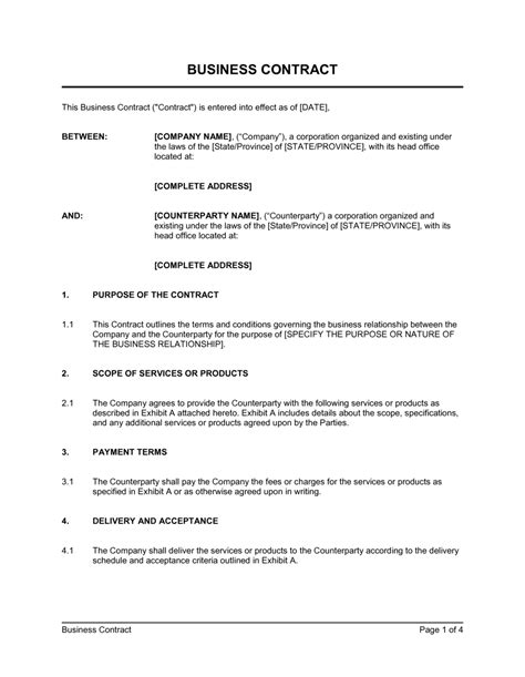 Business Contract Templates
