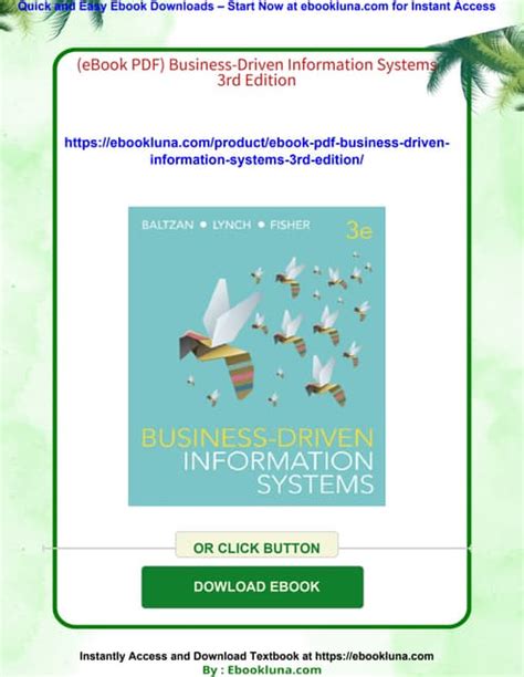 Business Driven Information Systems 3rd Edition Solution PDF