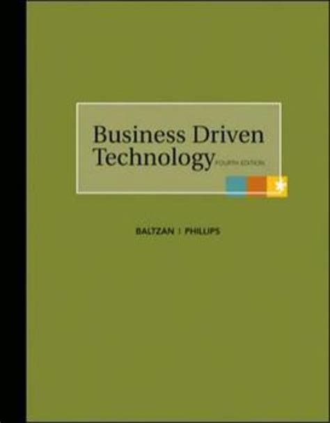 Business Driven Technology 4th Edition Book Only Hardcover Epub