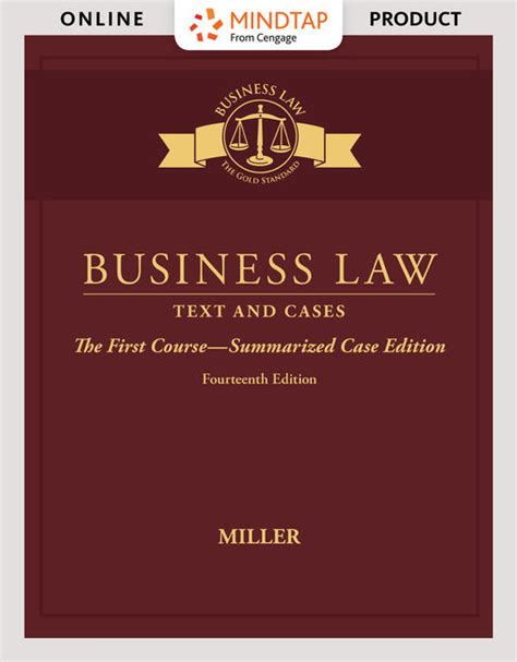 Business Law Text and Cases The First Course MindTap Course List PDF