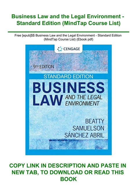 Business Law and the Legal Environment MindTap Course List PDF