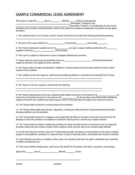 Business Lease Template