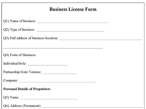 Business Licence Template