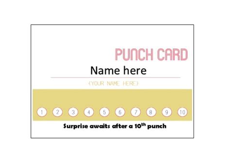 Business Punch Cards Template