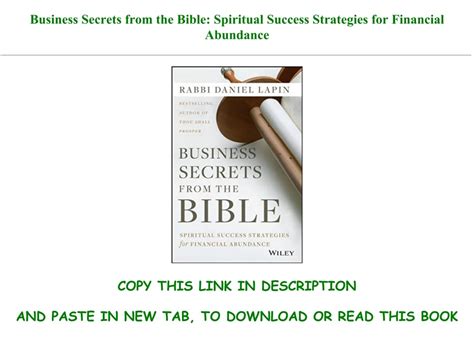 Business Secrets from the Bible Spiritual Success Strategies for Financial Abundance Epub