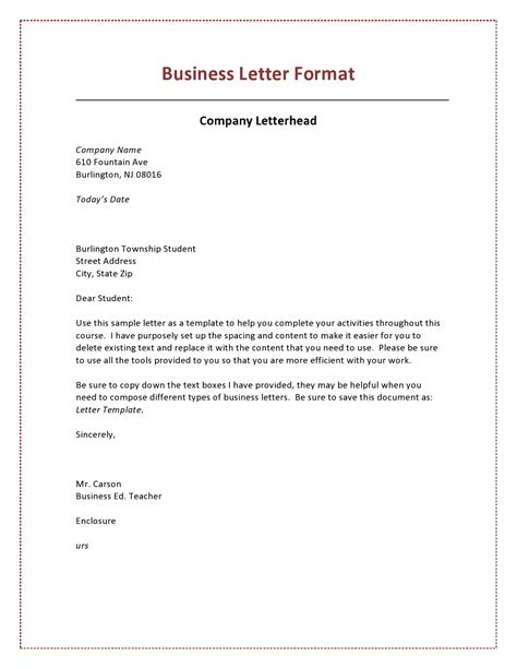 Bussiness Letter Template