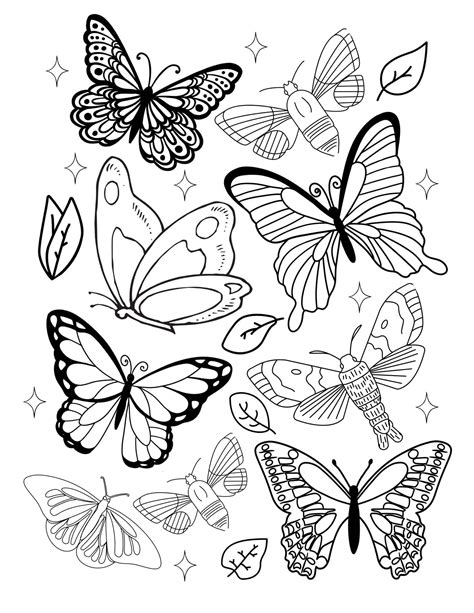 Butterflies Coloring Pages Free Printable