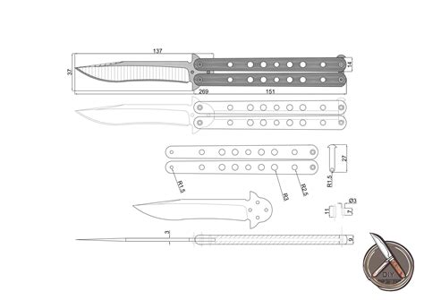 Butterfly Knife Template