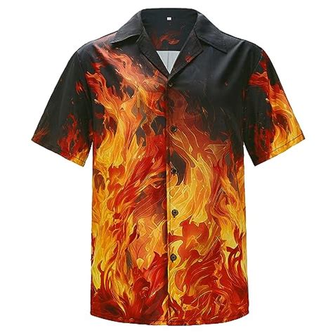 Button Up Shirt with Flames: Style with a Fiery Twist