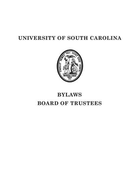 By-Laws of the University of South Carolina Adopted June 25 PDF