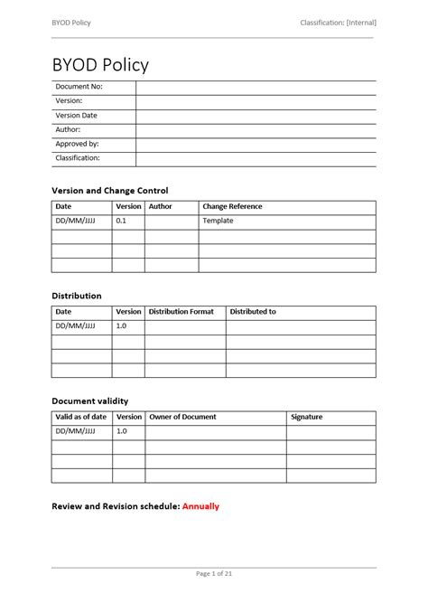 Byod Policy Templates