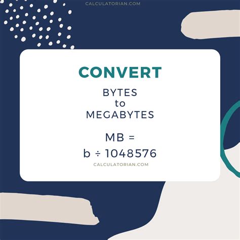 Bytes to Megabytes Calculator: Convert Storage Units with Ease