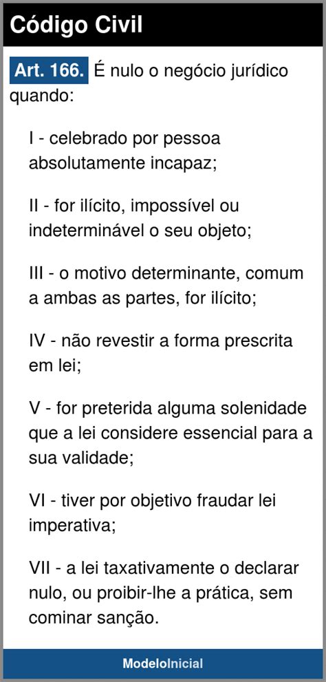 Código Civil Brasileiro (art. 166 a 169)