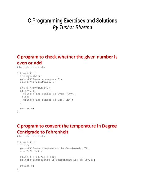 C How To Program Exercises Solutions PDF