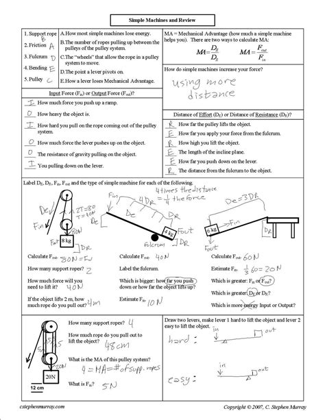 C Stephen Murray Answer Key Simple Machines Kindle Editon