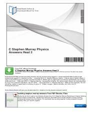 C Stephen Murray Answer Keys Heat Kindle Editon