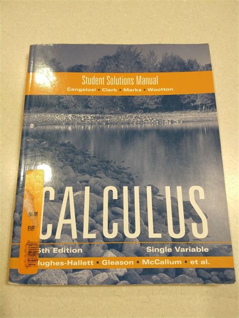 CALCULUS SINGLE VARIABLE 6TH EDITION HUGHES HALLETT Ebook Reader