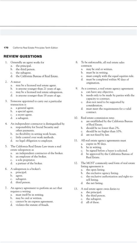 CALIFORNIA REAL ESTATE PRINCIPLES TEST ANSWERS Ebook PDF