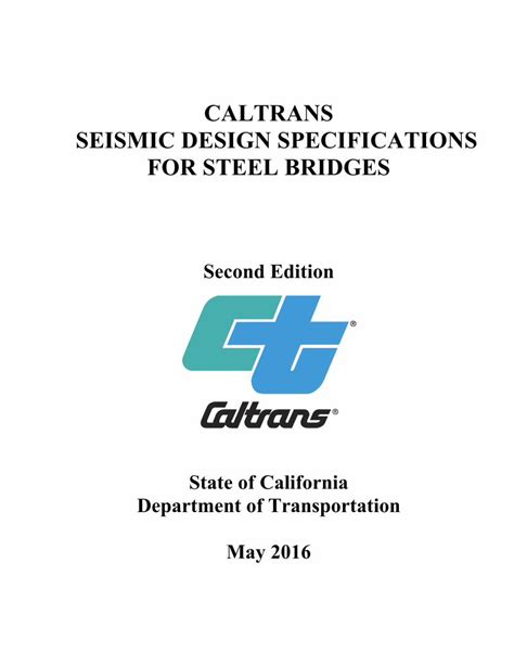 CALTRANS SEISMIC DESIGN MANUAL Ebook Doc