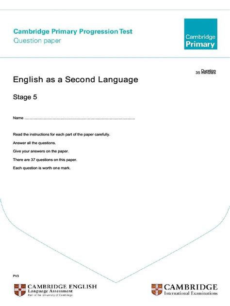 CAMBRIDGE PRIMARY PROGRESSION TEST PAST PAPERS ENGLISH Ebook Doc