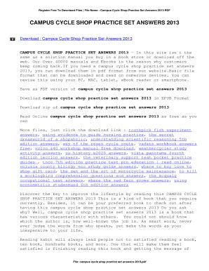 CAMPUS CYCLE SHOP PRACTICE SET ANSWERS 2013 Ebook Doc