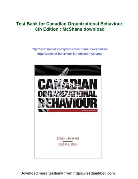 CANADIAN ORGANIZATIONAL BEHAVIOUR 8TH EDITIONMCSHANE PDF BOOK Reader