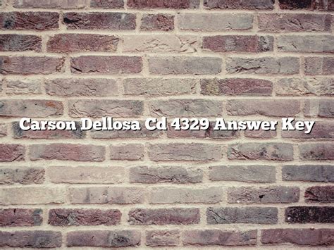 CARSON DELLOSA CD 4329 ANSWER KEY Ebook PDF