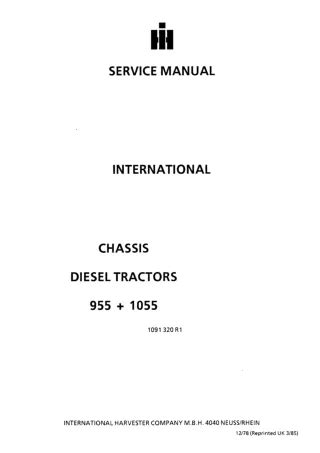 CASE IH SERVICE MANUAL 955 Ebook Kindle Editon