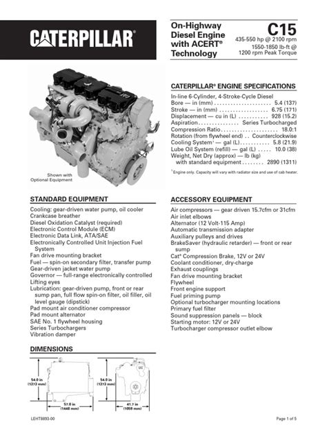 CATERPILLAR C15 ENGINE SPECIFICATIONS Ebook PDF