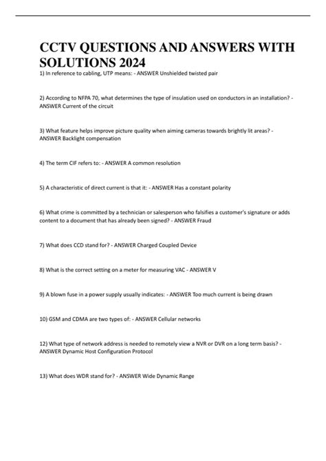 CCTV EXAM QUESTIONS AND ANSWERS Ebook Reader