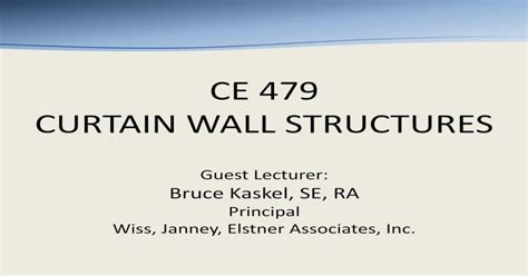 CE 479 CURTAIN WALL STRUCTURES PDF Book Epub
